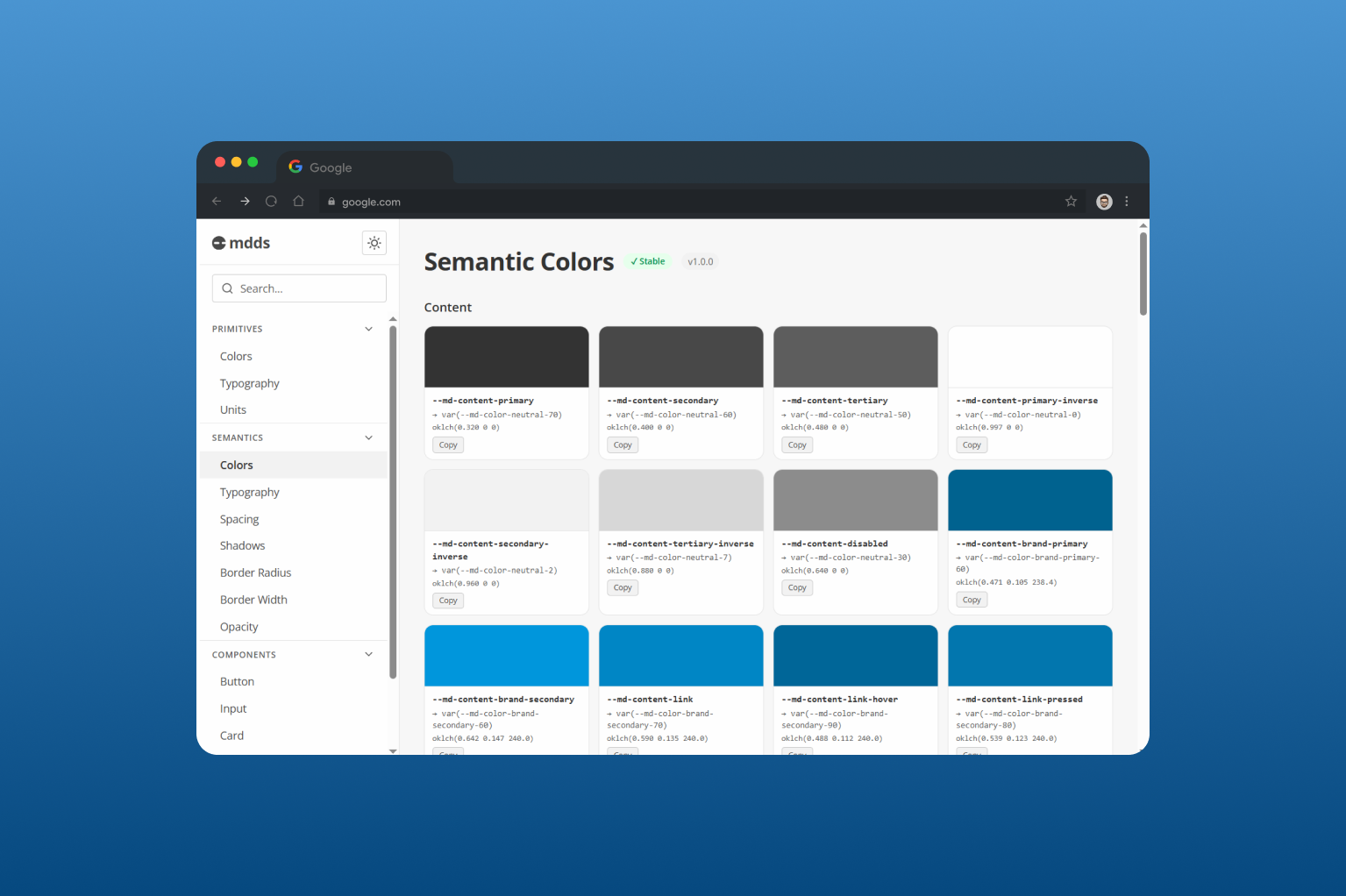 MDDS Design System preview