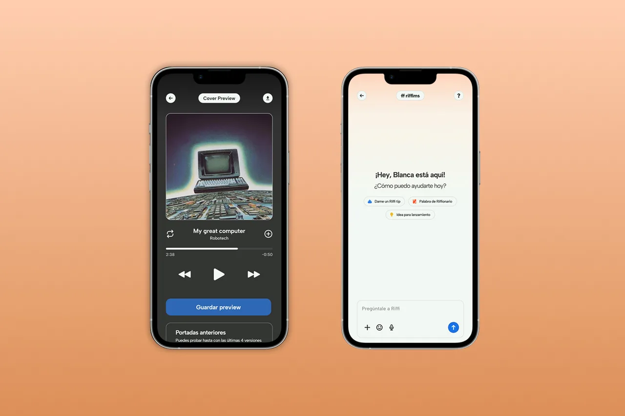 Cover Preview tool with four cover versions side by side, and the Ask Riffi AI assistant panel